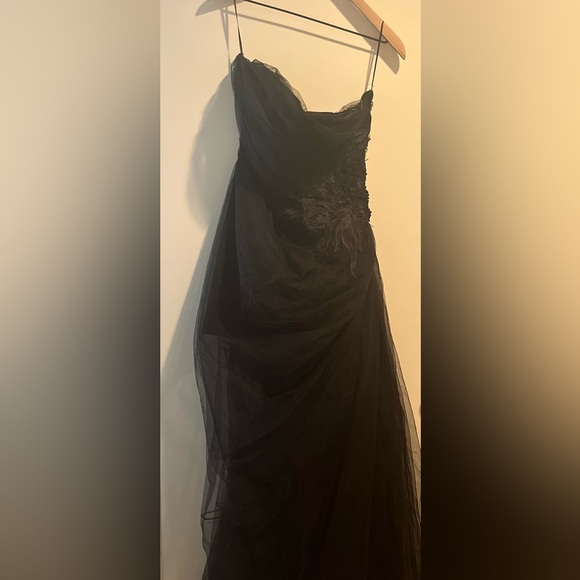Fashion Nova Black Strapless Prom Dress